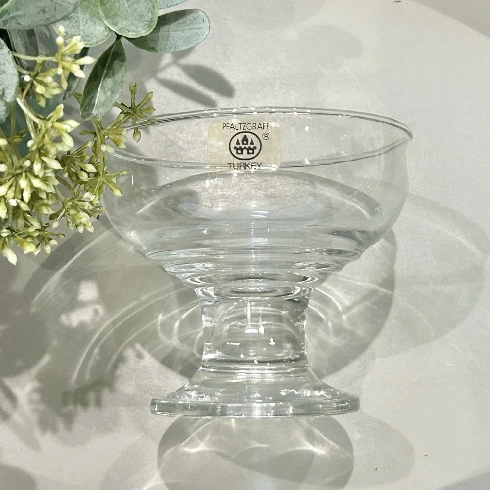 Vintage Pfaltzgraff Footed Clear Glass 4